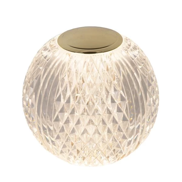 Lucide CINTRA - Lampe de table Rechargeable - Batterie/Piles - Ø 11 cm - LED 3 StepDim - 1x2W 2700K - Transparent - détail 2